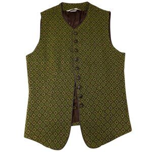Trachten Alpine Bavarian Vest Waistcoat Wool Green Oktoberfest Folk Festival 6